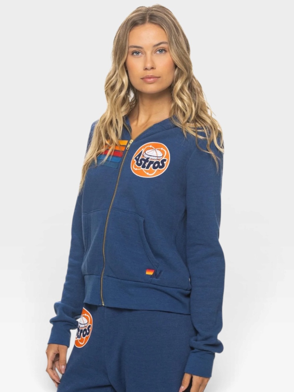 Aviator Nation x MLB Houston Astros 2026 Zip Hoodie Royal Medium Unisex HDAST26 - Picture 8 of 15